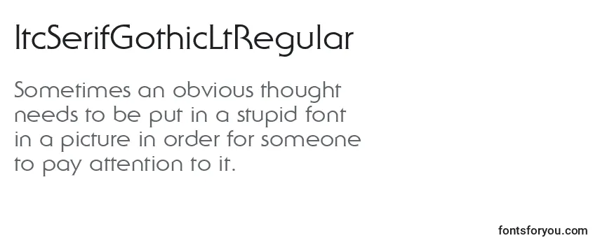 Review of the ItcSerifGothicLtRegular Font