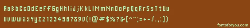 Шрифт CWebLarge – зелёные шрифты на коричневом фоне