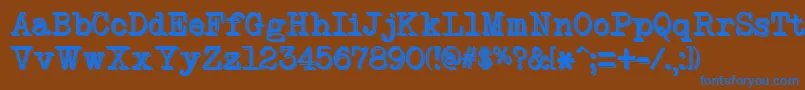 NeobulletinTwo Font – Blue Fonts on Brown Background