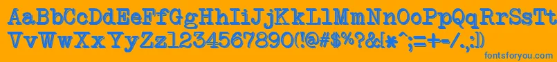 NeobulletinTwo Font – Blue Fonts on Orange Background