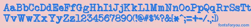 NeobulletinTwo Font – Blue Fonts on Pink Background