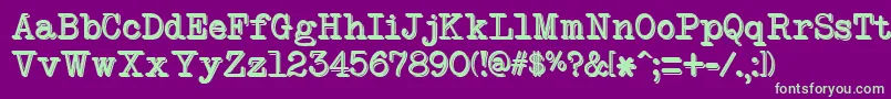 NeobulletinTwo Font – Green Fonts on Purple Background