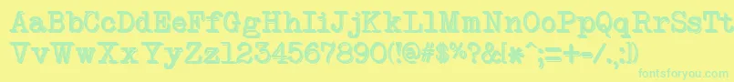 NeobulletinTwo Font – Green Fonts on Yellow Background