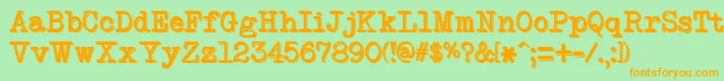 NeobulletinTwo Font – Orange Fonts on Green Background