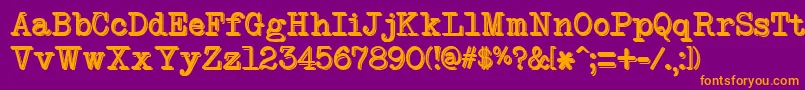 NeobulletinTwo Font – Orange Fonts on Purple Background