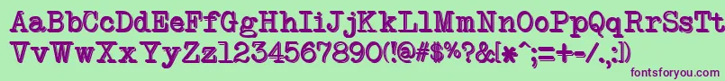 NeobulletinTwo Font – Purple Fonts on Green Background