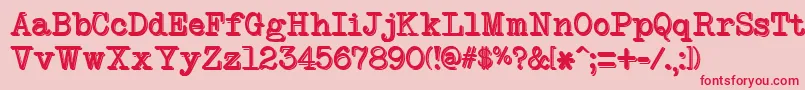 NeobulletinTwo Font – Red Fonts on Pink Background