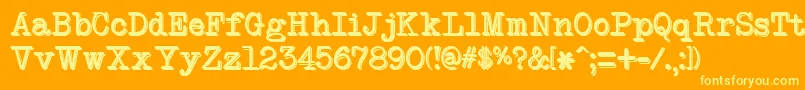 NeobulletinTwo Font – Yellow Fonts on Orange Background