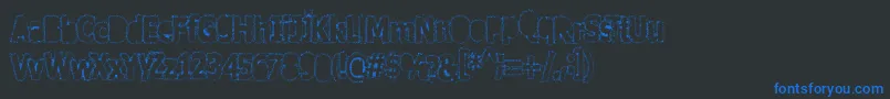 Afterschool Font – Blue Fonts on Black Background