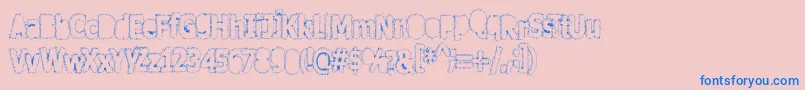 Afterschool Font – Blue Fonts on Pink Background