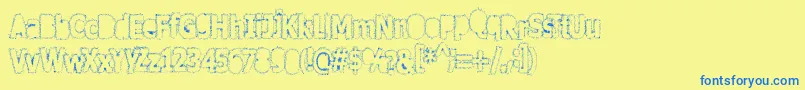 Afterschool Font – Blue Fonts on Yellow Background
