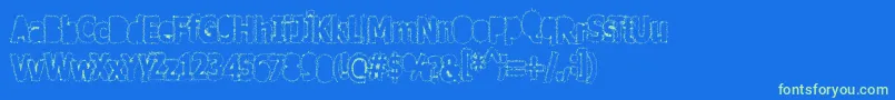 Afterschool Font – Green Fonts on Blue Background
