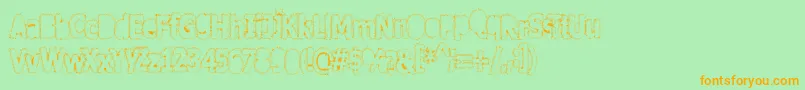 Afterschool Font – Orange Fonts on Green Background