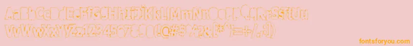 Afterschool-Schriftart – Orangefarbene Schriften auf rosa Hintergrund