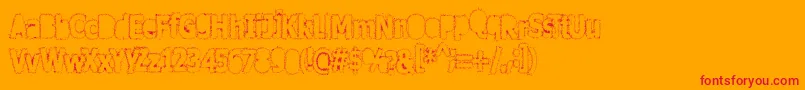Afterschool-Schriftart – Rote Schriften auf orangefarbenem Hintergrund