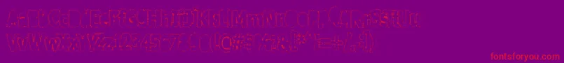 Afterschool-Schriftart – Rote Schriften auf violettem Hintergrund