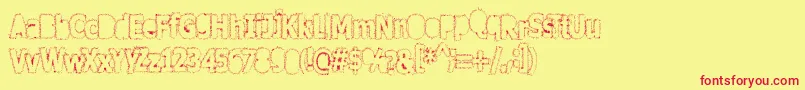 Afterschool Font – Red Fonts on Yellow Background
