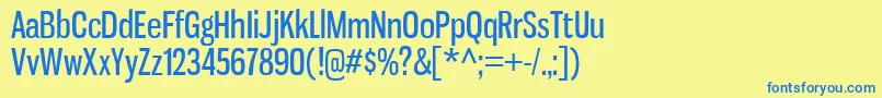 GnuolaneFreeCyrillic Font – Blue Fonts on Yellow Background