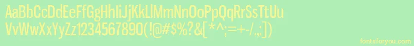 フォントGnuolaneFreeCyrillic – 黄色の文字が緑の背景にあります
