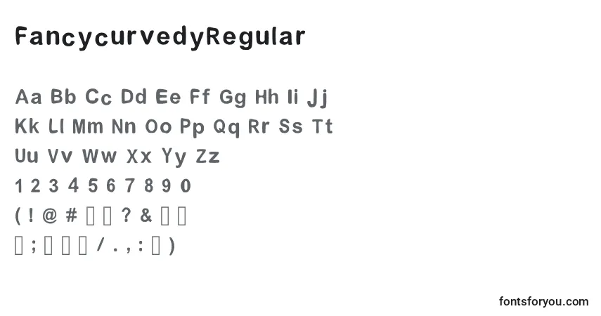 Police FancycurvedyRegular - Alphabet, Chiffres, Caractères Spéciaux