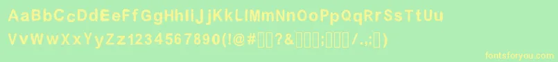 FancycurvedyRegular Font – Yellow Fonts on Green Background