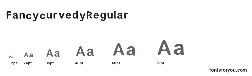 Tamanhos de fonte FancycurvedyRegular