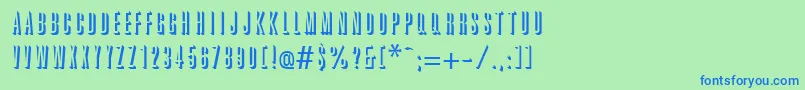 GreatRelief-fontti – siniset fontit vihreällä taustalla
