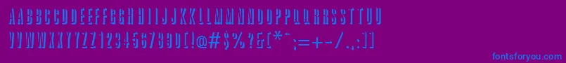 GreatRelief-fontti – siniset fontit violetilla taustalla
