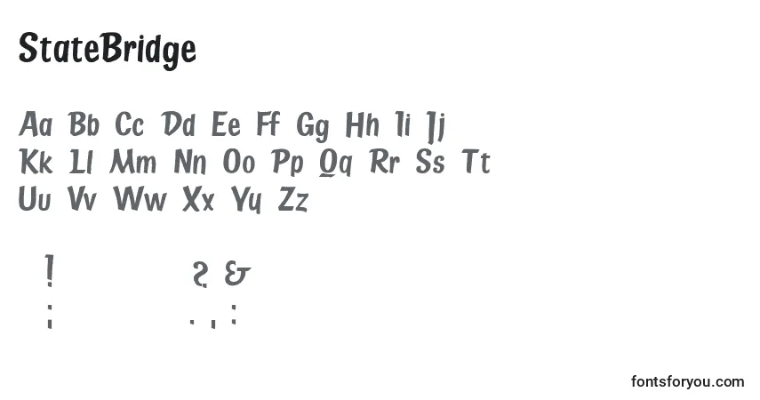 Czcionka StateBridge – alfabet, cyfry, specjalne znaki