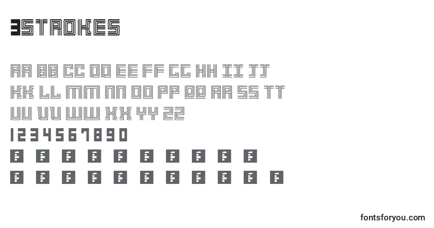 Шрифт 3Strokes – алфавит, цифры, специальные символы