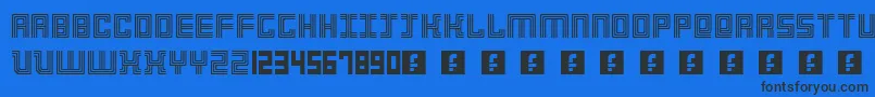 3Strokes Font – Black Fonts on Blue Background