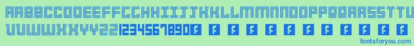 3Strokes Font – Blue Fonts on Green Background