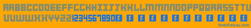 3Strokes Font – Blue Fonts on Orange Background
