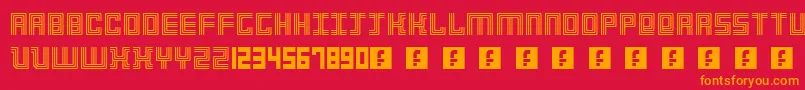 3Strokes-fontti – oranssit fontit punaisella taustalla
