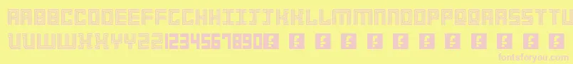 3Strokes Font – Pink Fonts on Yellow Background