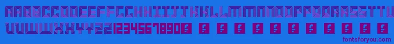 3Strokes-Schriftart – Violette Schriften auf blauem Hintergrund