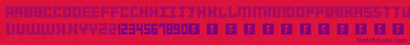 Fonte 3Strokes – fontes roxas em um fundo vermelho