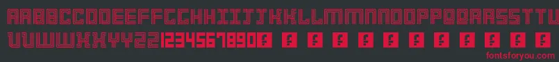 フォント3Strokes – 黒い背景に赤い文字
