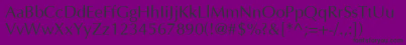 Opus-Schriftart – Schwarze Schriften auf violettem Hintergrund