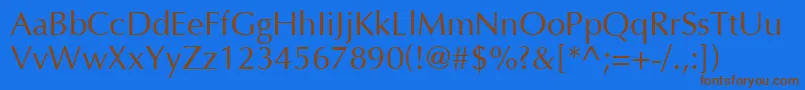 Opus Font – Brown Fonts on Blue Background