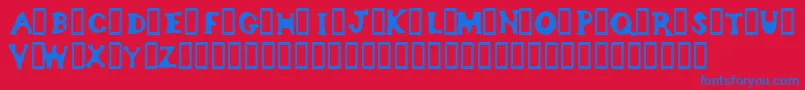 Czcionka Bodypump – niebieskie czcionki na czerwonym tle