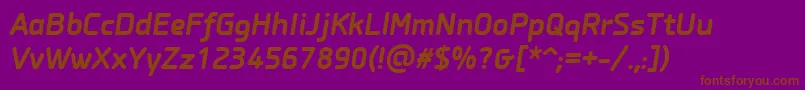 PfisotextproBolditalic Font – Brown Fonts on Purple Background