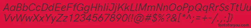 HkgroteskLegacyitalic Font – Black Fonts on Red Background