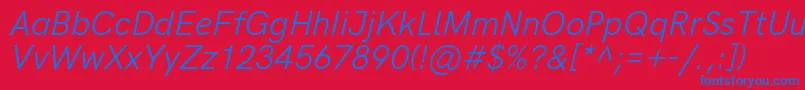 Шрифт HkgroteskLegacyitalic – синие шрифты на красном фоне