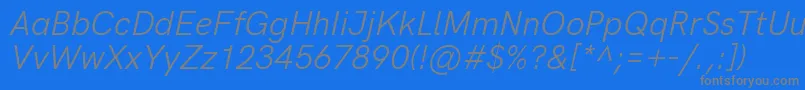 HkgroteskLegacyitalic Font – Gray Fonts on Blue Background