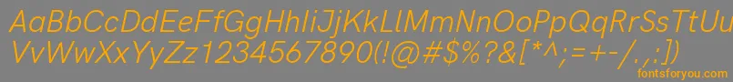 HkgroteskLegacyitalic Font – Orange Fonts on Gray Background