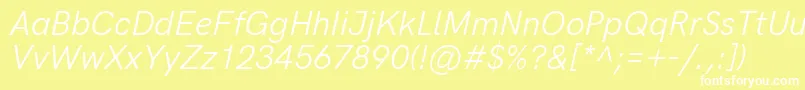 HkgroteskLegacyitalic Font – White Fonts on Yellow Background