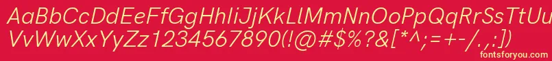 Шрифт HkgroteskLegacyitalic – жёлтые шрифты на красном фоне