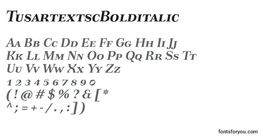 TusartextscBolditalicフォント–アルファベット、数字、特殊文字