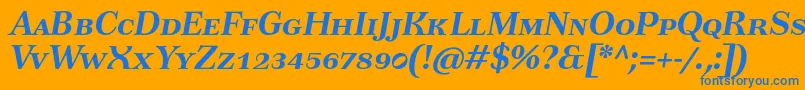 TusartextscBolditalic Font – Blue Fonts on Orange Background